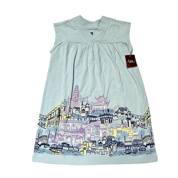 NWT Tea Collection City Graphic Trapeze Dress Size 3 - Picture 1 of 6